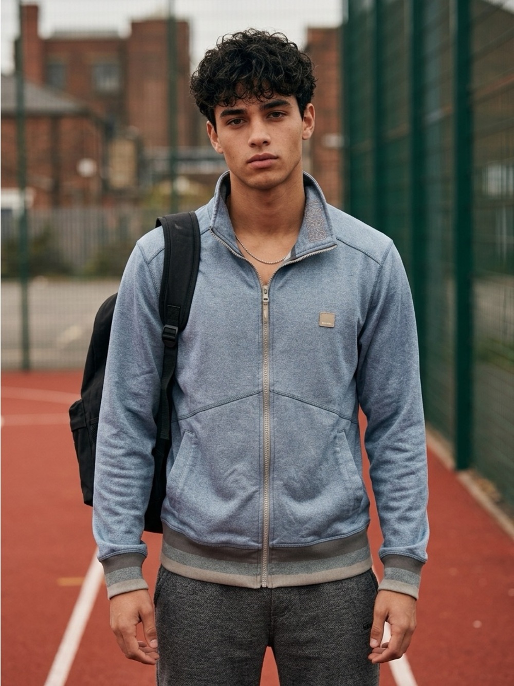 Bench Light Blue Full-Zip Men's Track Jacket